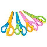 LovesTown 4PCS Toddler Safety Scissors, Blunt Tip Scissor, Anti-Pinch