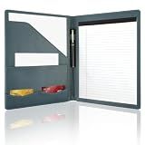 Professional Padfolio Portfolio Binder, Faux Leather, Gray Green