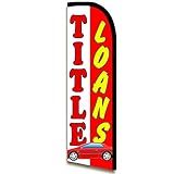 Vista Products Title Loans Windless Polyknit Feather Flag (3 x 11.5 feet)