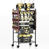 CFMASTER 5 - Tier Power Tool Organizer Cart - 300 lbs Heavy Duty Utility Rack Shelf, Rolling Drill Holder & Tool Storage Cart on Wheels for Garage, Workshop, Ideal Gift for Men (no Power)