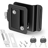 Kohree RV Door Lock Replacement Zinc Alloy Camper Door Lock, RV Door Locks with Paddle Deadbolt Plastic for Trailer Cargo Camper Horse, 4 Keys Black