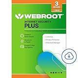 Webroot Internet Security Plus | Antivirus Software 2025 | 3 Device | 1 Year Download for PC/Mac/Chromebook/Android/IOS + Password Manager