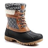 ALEADER Womens Snow Boots Duck Waterproof Boots Insulated Warm Brown Cold Weather Grey 8 M US Women