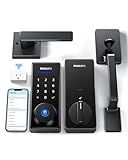 Philips Wi-Fi Smart Lock with Handle, Keyless Entry Keypad Door Lock with Handle, Front Door Deadbolt Set with WiFi Gateway, App Control, Fingerprint Unlock, PIN Code Unlock, Auto Locking