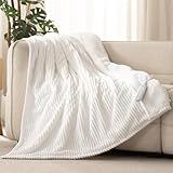Reaks Electric Heated Throw Blanket, Silky Soft Flannel & Sherpa Heating Blanket Throw with 5 Heat Levels & 3 Hours Auto Off, Warm Gifts for Women Mom Grandma, ETL Certified (50x60 inches, White)