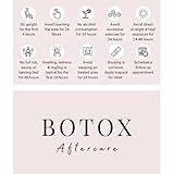 Aftercare for Botox Card | 50 Pack | 2x3.5 Inch Business Card Size | Aftercare Kit for Botox| Pink & White Simple Design with Illustration & Instruction