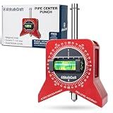 AltitudeCraft Magnetic Pipe Center Finder Punch Tool, 1–10 Inch Fitter Layout Equipment with Bubble Levels and 360 Degree Dial for Accurate Marking