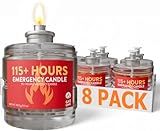 GasOne 115+ Hours Emergency Candle Set – 8-Pack Emergency Candles Long Burning – Unscented Candles for Power Outages, Blackouts, Fishing, Camping – Clean Burning