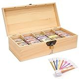 Mczxon Wooden Locking Currency Money Cash Tray with Coin Tray, 5 Compartment Wooden Cash Money Currency Organizer Storage Change Box Case Holder Moneyboxes with Lockable Cover 300 Money Wrappers