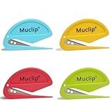 MUCLIP 4 Pack Letter Opener Envelope Slitter - Ergonomic ABS Grip, Hidden Stainless Steel Blade,Fast Opener for Envelope,Letter,Mail,Package,Ideal for Office,Home,Business (Boxed)