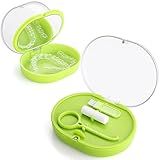 LONGMON New Double-layer Aligner Case with Belt Chewing,Removal Tool,Cleaning Brush,Built in Mirror Orthodontic Case
