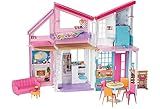 Barbie Doll House Playset, Malibu House with 25+ Themed Furniture & Accessories, 6 Rooms Including 2-in-1 Transformations