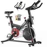 Wenoker Exercise Bike for Home – 350LB Indoor Cycling Bike, Low Noise Stationary Spin Bike with App Sync, Adjustable Seat, LCD Monitor, Smooth & Quiet for Cardio Workout