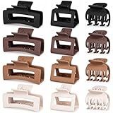 12 Pcs Hair Clips for Women 3 Styles Small Medium Large Claw Clips for Thin Thick Hair, Strong Hold Non-Slip Matte Hair Accessories