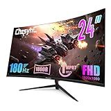 ChzsyhC 24 Inch 180Hz Curved Gaming Monitor, FHD 1080P (1920x1080), 1800R Curvature, 1ms MPRT, FreeSync, HDMI 2.0 & DP 1.4 Ports, VESA Mount Compatible - Includes HDMI Cable