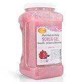 SPA REDI – Sensual Rose Pumice Scrub Gel, Exfoliating, Hydrating & Nourishing, Infused with Hyaluronic Acid, Amino Acids, Panthenol and Comfrey Extract for Glowy Smooth Skin – 128oz Gallon
