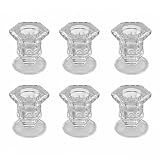 BTGLLAS Candlestick Holders - 6 Pack Glass Candlestick Holders, 2.36" Height Clear Taper Candle Holders for Candlesticks, Small Centerpiece for Wedding, Festival, Party Decor (6, Clear)