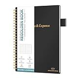 Income & Expense Tracker, Accounting Bookkeeping Ledger Book for Small Business –Accounting Ledger Record Notebook with Pocket, Man & Women, 53Weeks(8.5"x5.5")，Black