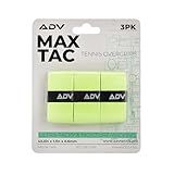 ADV MaxTac Tacky Tennis Overgrip - 3 Pack - Extremely Sticky Non-Slip Tennis Grips Overgrip - Razor-Thin & Easy to Use Pro Tennis Racquet Grip Tape (3-Pack Volt)