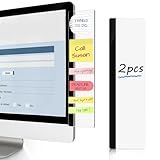 DOLLAR BOSS Monitor Memo Boards for Computers 2 Pcs Office Desk Accessories 11" x 3.1" Transparent Acrylic Monitor Side Panel Multifunction Message Board Screen Note Holder for Office Home Work Desk