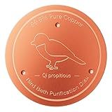 Qi propitious Bird Bath Copper Disk – 99.99% Pure Copper Water Cleaner, 1 mm Thick with Stable Triple-Point Support, Safe Natural Solution for Outdoor Birdbaths Bowls, All-Season Use,Bird,1pcs