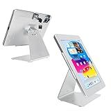 DDSHOW Desktop Anti-Theft Security Kiosk Stand Holder for 2025 iPad 11" (A16) 11th / 2022 iPad 10.9" 10th Gen.,with Lock & Key,Flip &360°Rotating Horizontal or Vertical,Metal(Silver)