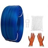 Manual Banding Strapping Kit, Box Packing Strapping Tool, 330 Ft Lenght Poly Strapping Belt and 100 Strapping Buckles Clips, for Packing and Shipping
