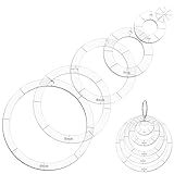 ElevateTech Circle Quilting Template, 6 Pcs 1/2/3/4/5/6 inch Diameter Quilting Stencils with Binder Rings Clear Sewing Ruler Set Quilt Arc Cutter Ruler for Patchwork DIY Crafts Decoration Scrapbooking