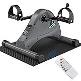 LUBBYGIM Mini Exercise Bike, Under Desk Bike Pedal Exerciser for Seniors & Physical Therapy, Electric Motorized Foot Pedal Machine for Arm and Leg Fitness, 6 Speed Levels