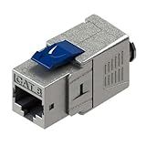 SATMAXIMUM Cat 8 RJ45 FTP Tool-Free Keystone Jack, 22AWG-24AWG, 2000MHz 40G S/FTP Shielded LAN Adapter, Ethernet Connector Kit with Wire Organizer, Cable Tie & Adhesive Copper Foil (1 Piece)