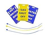Secure ID Utility Shut-Off Tags – Set of 3 PVC Valve Labels for Gas, Water & Hot Water – Landlord & Property Manager Safety Tags for Rentals or Multi-Unit Homes