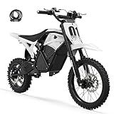 ESKUTE Electric Dirt Bike for Teens Adults, Mid-Drive Motor 3500W Peak, Electric Motorcycle 48V23Ah Battery, 53-Mile Range, 38mph, Hydraulic Nitrogen Dual Shock Absorbers, White-with Lock