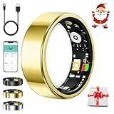 ZBNMY White Elephant Gifts,Smart Ring,Gifts Christmas for Women Men - Sleep Monitoring/Blood Oxygen/Motion Tracking,Waterproof & No Subscription Required,Gifts for Mom Dad Boyfriend Her Him Gold 9