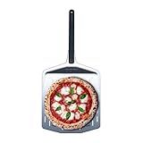 ooni 12” Perforated Pizza Peel – Aluminum Metal Pizza Peel 12 Inch, Pizza Spatula Paddle, Lightweight Pizza Turning Peel with Long Handle, Pizza Oven Accessories, Pizza Tools, Rectangle Pizza Turner