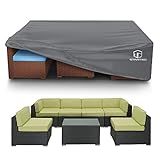 STARTWO Patio Furniture Covers Waterproof, Anti-UV Tear-Resistant 500D Heavy Duty 7-12 Seats Outdoor Furniture Cover for Sectional Sofa and Table Chairs, 110"x84"x28", Grey