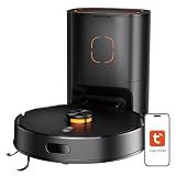 WSUANE Robot Vacuum and Mop Combo, 90-Day Self-Emptying, 10,000 Pa Suction, with dToF & Laser Navigation & Smart Mapping, Anti-Tangle, 160-Min Runtime, Ideal for Hard Floors, Pet Hair & Carpets
