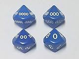 Blue Random Number Generator d10 Dice Set (Single, TENS, Hundreds, Thousands)