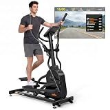 THERUN Elliptical Exercise Machine, Electric Elliptical Machine for Home Use, Magnetic Elliptical Training Machines with 20IN Stride & 32-Level Resistance, 350LB Capacity, App Connectivity (Orange)