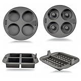 EM 4-pc Silicone Air Fryer Liners Baking Set for Cake, Donut, Waffle, and Brownie - Reusable Silicone Baking Molds for 3-5 Qt Airfryers - Easy to Clean Air Fryer Baking Accessories for Home Bakers