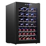 EUHOMY 45 bottle Wine Cooler Refrigerator, Wine Fridge Glass Door, Black