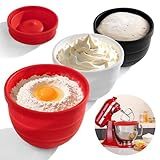 Yozlro 3Pcs 5 Qt Tilt-Head silicone liners for kitchenAid stand mixer, Non-Stick Anti-Scratch, Noise Reduction with Lids, Foldable Dishwasher Microwave Safe