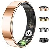 Ultra-thin Smart Ring for Women Men, Activity Fitness Tracker, Waterproof Fitness Ring with Sleep Tracker,24/7 Heart Rate Monitor,Step Counter,Calorie Pedometer,No APP Fee,for iOS Android(RoseGold#10)