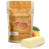 era of nature Organic Unrefined Raw Mango Body Butter Block 8oz - Moisturizing Mango Seed Raw Butter Bar for Skin & Hair, DIY Lip Balm Base, Cream, Soap & Lotion Making Supplies Kit, Personal Skincare
