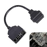 22 Pin OBD1 to 16 Pin OBD2 Cable, Conversion Adapter Work with OBD2 Scanner Tools, Flexible Anti-interference Diagnostic Harness, Compatible with Specific Models (Black)