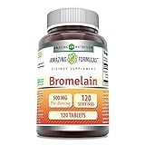 Amazing Formulas Bromelain 500 Mg (300 GDU) | Tablets Supplement | Non-GMO | Gluten-Free | Made in USA (1 Pack | 120 Count)