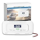 PANGAEA RV Carbon Monoxide & Propane Dual Gas Detector PRC2000 - Hard-Wired DC 12V, Large LCD Display, 85dB Loud Alarm, Easy Reset/Test Button - Ultimate Safety for You (Flush Mount - White)