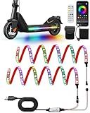 MINEXITY Led Lights for Scooter Night Riding, Remote & APP Controlled Colorful Skateboard Lights，Battery Operated Lights for Electric Bike 60 LEDs