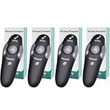 (4 Units) Wireless Presentation Clicker for PowerPoint, Wireless Presenter Remote with Laser Pointer Slide Clickers for Mac/Windows/Linux, Computer/Laptop, Google Slide/PPT/Keynote