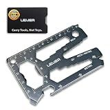 Lever Gear Toolcard Pro - 40 in 1 Credit Card Multitool. Slim, Minimalist Survival Card Wallet Tool Card. TSA Approved Multitool Card Pocket Tool. (Stonewash, Single)