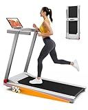 Treadmill with 5% Incline, 300lbs Capacity Folding 15 HP Small Treadmills for Home Portable Running Treadmill with Handles Quiet Brushless Dual Cushion System, Electric Compact Treadmil